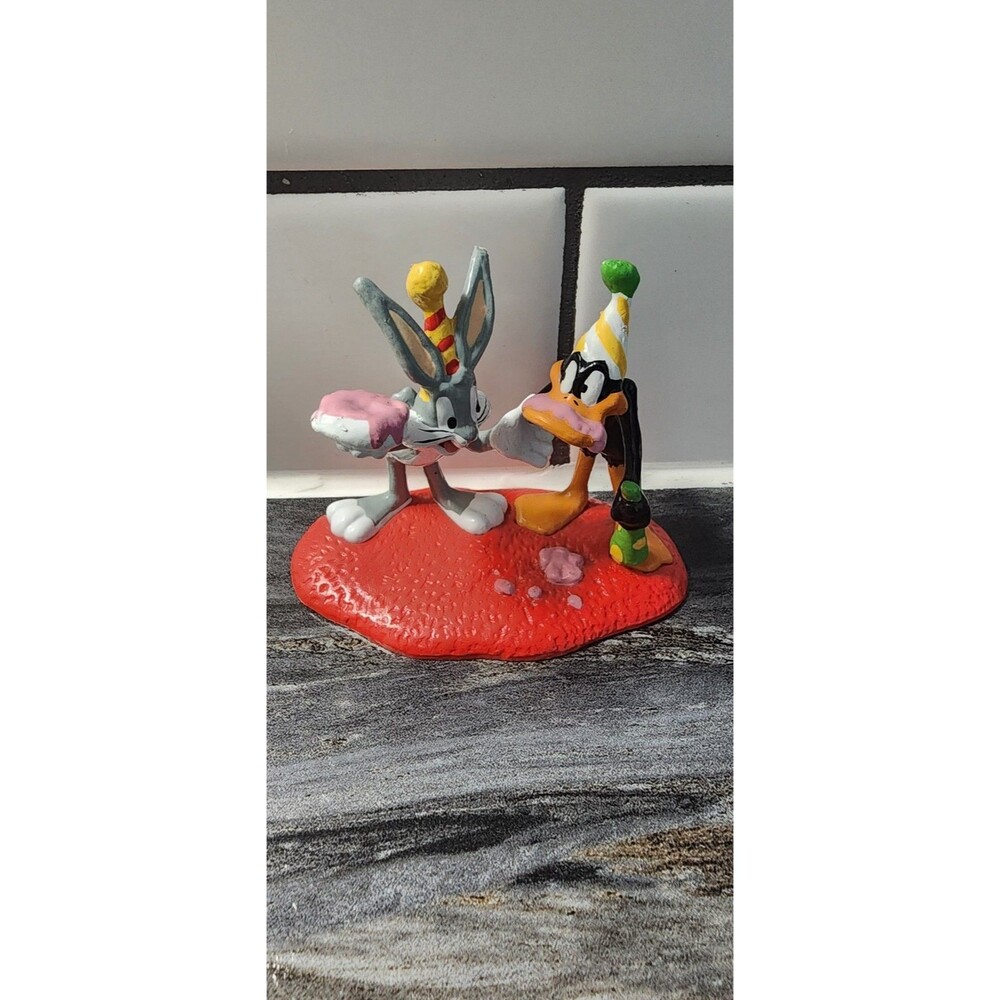 Bugs Bunny Looney  + Daffy Duck Cake Topper Tunes 1995 Applause Warner Bros